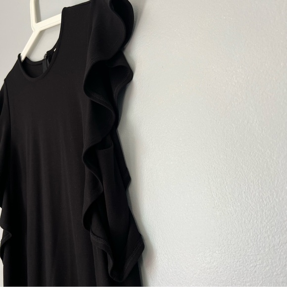 Halogen Black Sleeveless Flutter Sleeve Sheath Dress Medium Career Bridal - Picture 5 of 9